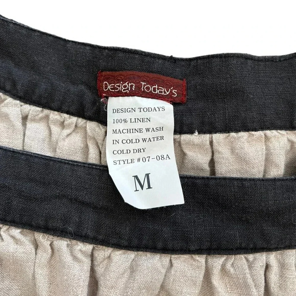 Design Today’s Beige Relaxed Vintage 100% Linen Blouse M - Picture 2 of 3